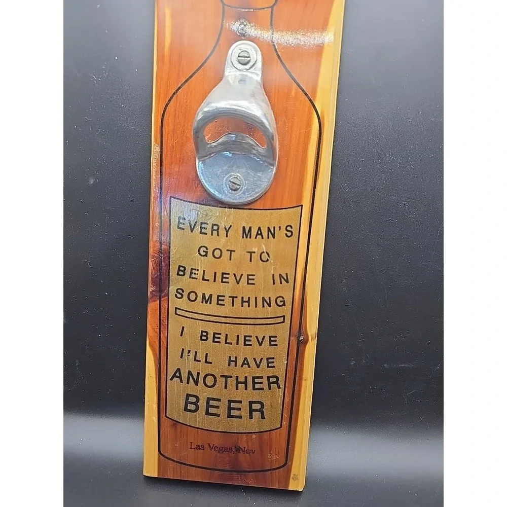 Vintage Old Wall Bottle Opener CRYSTAL CAVE KUTZTOWN, PA Have Another Beer Wood‎